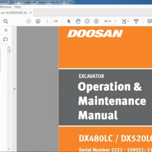 DOOSAN DX480LC DX520LC EXCAVATOR OPERATION AND MAINTENANCE MANUAL K1008702FE  - PDF DOWNLOAD