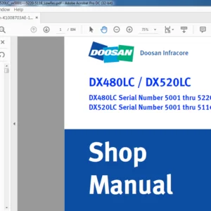 DOOSAN  DX480LC DX520LC EXCAVATOR SHOP MANUAL K1008703AE-1 - PDF DOWNLOAD