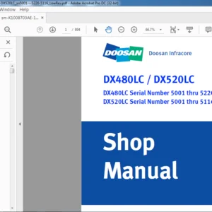 DOOSAN DX480LC DX520LC EXCAVATOR SHOP MANUAL K1008703AE-1 - PDF DOWNLOAD