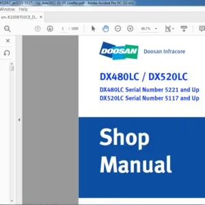 DOOSAN DX480LC DX520LC EXCAVATOR SHOP MANUAL K1008703CE - PDF DOWNLOAD