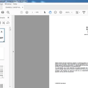 DOOSAN  DX480LC DX520LC EXCAVATOR SHOP MANUAL K1008703E  - PDF DOWNLOAD