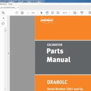 DOOSAN DX480LC EXCAVATOR PARTS MANUAL K1008701HEF - PDF DOWNLOAD