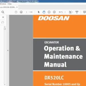 DOOSAN DX520LC EXCAVATOR OPERATION AND MAINTENANCE MANUAL 950106-00289BE  - PDF DOWNLOAD