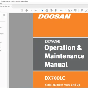 DOOSAN DX700LC EXCAVATOR OPERTION & MAINTENANCE MANUAL 950106-00012CE - PDF DOWNLOAD