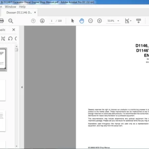 Doosan D11146 D1145T & D1146TI Excavator Diesel Engine Shop Manual - PDF DOWNLOAD
