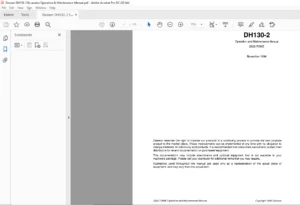 Doosan DH130-2 Excavator Operation & Maintenance Manual - PDF DOWNLOAD