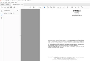 Doosan DH130-2 Excavator Parts Manual - PDF DOWNLOAD