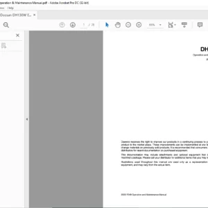 Doosan DH130W Excavator Operation & Maintenance Manual - PDF DOWNLOAD