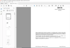 Doosan DH170 Excavator Operation & Maintenance Manual - PDF DOWNLOAD