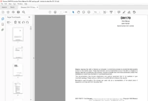 Doosan DH170 Excavator Parts Manual Sn 0001 and up - PDF DOWNLOAD