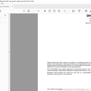 Doosan DH220LC Excavator Parts Manual Sn 0001 and up -  PDF DOWNLOAD 