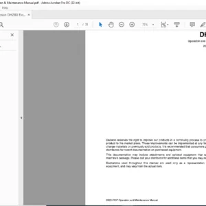 Doosan DH280 Excavator Operation & Maintenance Manual - PDF DOWNLOAD