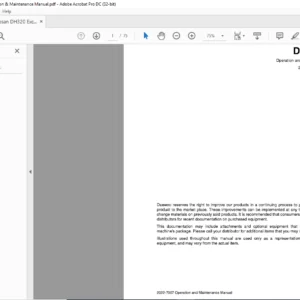 Doosan DH320 Excavator Operation & Maintenance Manual - PDF DOWNLOAD
