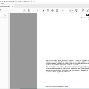 Doosan DH450 Excavator Operation & Maintenance Manual  - PDF DOWNLOAD