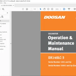 Doosan DX140LC 3 Excavator Operation & Maintenance Manual - PDF DOWNLOAD