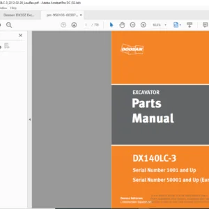 Doosan DX140LC - 3 Excavator Parts Manual - PDF DOWNLOAD