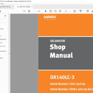 Doosan DX140LC 3 Excavator Shop Manual - PDF DOWNLOAD