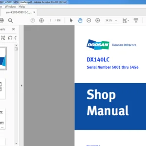 Doosan DX140LC Excavator Shop Manual K1027955AE - PDF DOWNLOAD