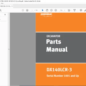 Doosan DX140LCR-3 Excavator Parts Manual 950106-01015EF - PDF DOWNLOAD