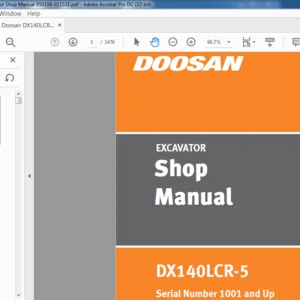 Doosan DX140LCR-5 Excavator Shop Manual 950106-01151E - PDF DOWNLOAD