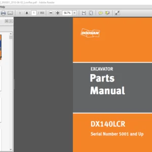 Doosan DX140LCR Excavator Parts Manual K1049549AEF - PDF DOWNLOAD