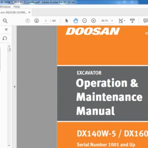 Doosan DX140W-5 DX160W-5 Excavator Operation & Maintenance Manual - PDF DOWNLOAD