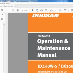 Doosan DX140W-5 DX160W-5 Excavator Operation & Maintenance Manual -PDF DOWNLOAD