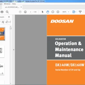 Doosan DX140W DX160W (Tier II) Excavator Operation & Maintenance Manual K1045021AE - PDF DOWNLOAD
