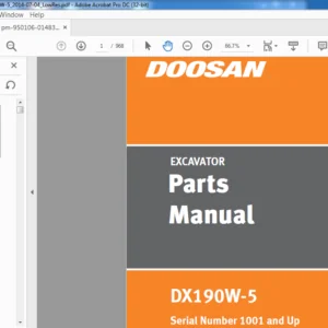 Doosan DX190W-5 Excavator Parts Manual 950106-01483EF - PDF DOWNLOAD