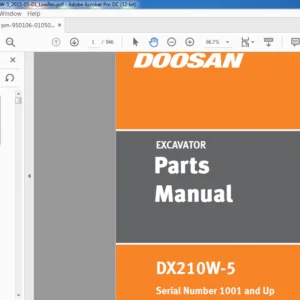 Doosan DX210W-5 Excavator Parts Manual 950106-01050EF - PDF DOWNLOAD