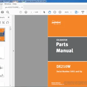 Doosan DX210W Excavator Parts Manual K1017310FEF - PDF DOWNLOAD