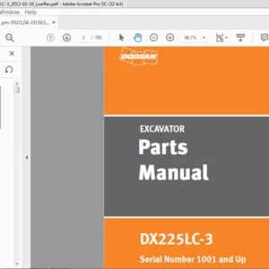Doosan DX225LC-3 Excavator Parts Manual 950106-00363EF - PDF DOWNLOAD