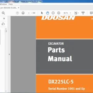 Doosan DX225LC-5 Excavator Parts Manual 950106-01106 EF-1 -PDF DOWNLOAD