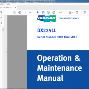 Doosan DX225LL Excavator Log loader Operation & Maintenance Manual K1045080E-1 - PDF DOWNLOAD