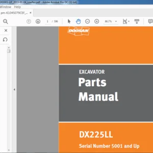 Doosan DX225LL Excavator Log loader Parts Manual K1045079CEF - PDF DOWNLOAD