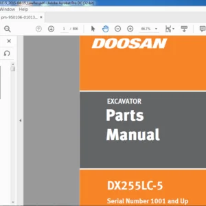 Doosan DX255LC-5 Excavator Parts Manual 950106-01013EF - PDF DOWNLOAD