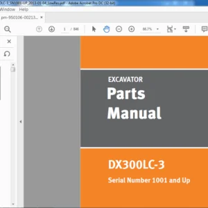 Doosan DX300LC-3 Excavator Parts Manual 950106-00213AEF - PDF DOWNLOAD