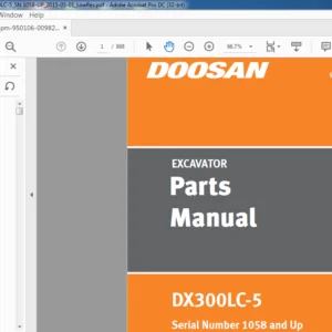 Doosan DX300LC 5 EXCAVATOR PARTS MANUAL 950106-00982AEF - PDF DOWNLOAD