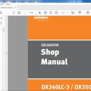 Doosan DX340LC-3 DX350LC-3 Excavator Shop Manual 950106-00225E (1) - PDF DOWNLOAD