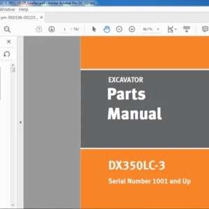 Doosan DX350LC-3 Excavator Parts Manual 950106-00223EF - PDF DOWNLOAD