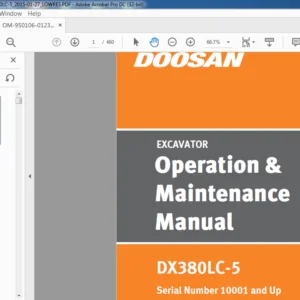 Doosan DX380LC-5 Excavator Operation & Maintenance Manual 950106-01235EU - PDF DOWNLOAD