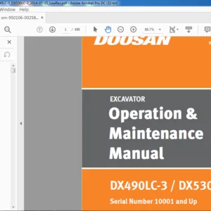 Doosan DX490LC-3 DX530LC-3 Excavator Operation & Maintenance Manual 950106-00258ANA - PDF DOWNLOAD