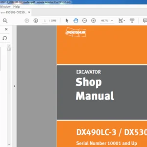 Doosan DX490LC-3 DX530LC-3 Excavator Shop Manual 950106-00259E - PDF DOWNLOAD