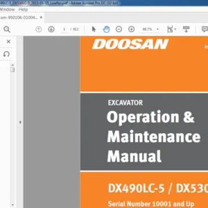 Doosan DX490LC-5 DX530LC-5 Excavator Operation & Maintenance Manual 950106-01004NA-1 - PDF DOWNLOAD