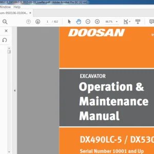 Doosan DX490LC-5 DX530LC-5 Excavator Operation & Maintenance Manual 950106-01004NA-1 - PDF DOWNLOAD