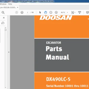 Doosan DX490LC-5 Excavator Parts Manual 950106-01003EF-1 - PDF DOWNLOAD