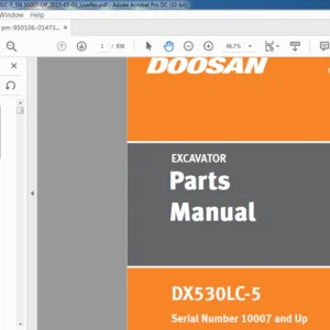 Doosan DX530LC-5 Excavator Parts Manual 950106-01473AEF - PDF DOWNLOAD