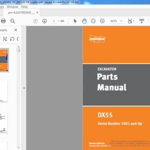 Doosan DX55 Excavator Parts Manual K1037955FEF - PDF DOWNLOAD