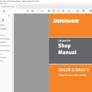 Doosan DX62R 3 DX63 3 Excavator Shop Manual - PDF DOWNLOAD