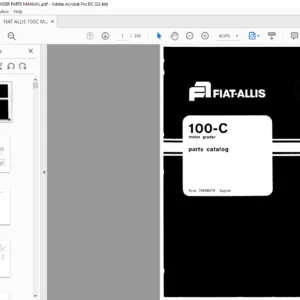 FIAT ALLIS 100C MOTOR GRADER PARTS MANUAL - PDF DOWNLOAD
